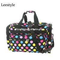 2015 Printed Polyester Tote Gym Bag For Travel Polka Dots Polyester Gym Bag