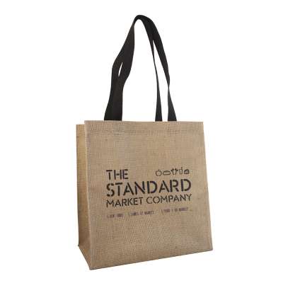 Durable Foldable Hessian Shopping Bag Reusable Shopping Jute Tote Bag