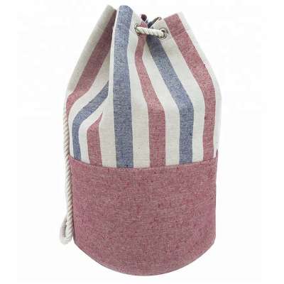 Cotton Canvas Shopping Bag Backpack Roll-up Beach Bag